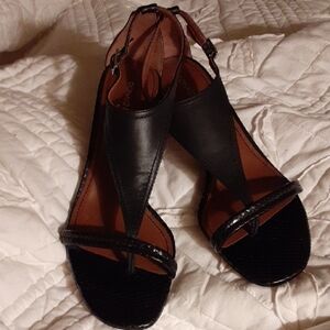 Donald J. Pliner Black Leather Sandals